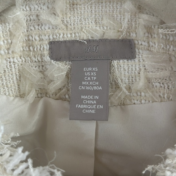 DESIGNER LOOK A LIKE SHAG FRINGE CREAM COLORED CROP LADY JACKET SIZE XS - Picture 6 of 8